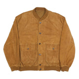 SCOUT Mens Brown Suede Button Jacket XL Soft Comfort Casual Bomber Pocket