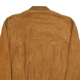 SCOUT Mens Brown Suede Button Jacket XL Soft Comfort Casual Bomber Pocket