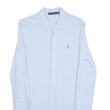 RALPH LAUREN Mens Light Blue Cotton Blend Shirt M Button Down Collar Long Sleeve