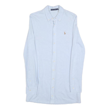 RALPH LAUREN Mens Light Blue Cotton Blend Shirt M Button Down Collar Long Sleeve