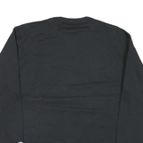 CHAMPION Mens Black Crew Neck M Logo Print Cotton Blend Sweatshirt