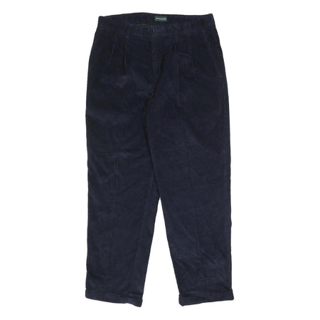 DOCKERS Mens Cotton Blend Navy Relaxed Straight Trousers W36 L32 Casual