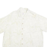 MERONA Mens White & Cream Cotton Blend Shirt XL Summer Casual Button
