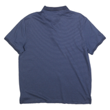 CALVIN KLEIN Mens Blue Striped Short Sleeve Polo Shirt L Cotton Blend Casual