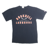 CHAMPION Mens Navy Blue Bucknell Lacrosse Graphic T-Shirt M Crew Neck Short