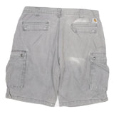 CARHARTT Mens Grey Relaxed Fit Cargo Shorts 3XL W38 Workwear Cotton Blend