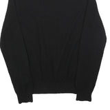 POLO RALPH LAUREN Mens Black Plain V-Neck Basic Knit Jumper Wool M Classic Style