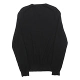 POLO RALPH LAUREN Mens Black Plain V-Neck Basic Knit Jumper Wool M Classic Style