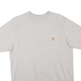 CARHARTT Mens Grey Pocket T-Shirt L Short Sleeve Crew Neck Cotton Blend Casual