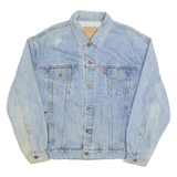 LEVI'S Mens Blue Denim Jacket XL Cotton Classic Button Closure Casual Style