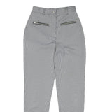 Womens Cotton Blend Check Regular Fit Straight Leg Trousers W26 L29