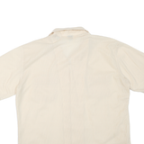 KINGSPORT Mens Cream Regular Fit Short Sleeve Shirt L Lightweight Polyester