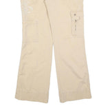 GUESS Womens Cotton Blend Beige Relaxed Cargo Trousers W32 L32 Casual Utility