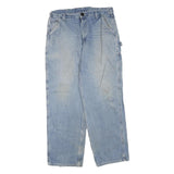 CARHARTT Mens Light Blue Regular Fit Straight Denim Jeans W36 L32 Workwear Zip