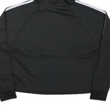 REEBOK Womens Black & White Hooded Jacket XS Polyester Blend Zip Casual