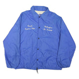 IMP PRINT Mens Blue Coach Jacket M Nylon Button Plain Lightweight