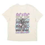 ACDC Womens Cream Band T-Shirt XL Short Sleeve Crew Neck Rock Graphic