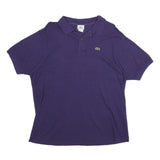LACOSTE Mens Purple Cotton Short Sleeve Polo Shirt L Classic Fit