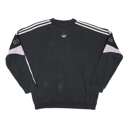ADIDAS Mens Black & Purple Crew Neck S Cotton Blend Pullover Sweatshirt