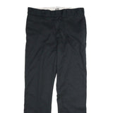 DICKIES Mens Cotton Black Regular Straight Trousers W38 L34 Workwear Zip Closure