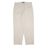 POLO RALPH LAUREN Mens Cotton Blend Beige Relaxed Straight Trousers W35 L32