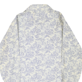 ARROW Mens White Blue Printed Shirt L Casual Long Sleeve Button Closure