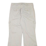 GLORIA VANDERBILT Womens Cotton Blend Beige Relaxed Wide-Leg Trousers W30 L32