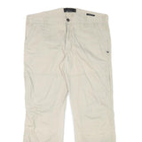 ANGELO LITRICO Mens Cotton Blend Beige Relaxed Straight Trousers W38 L31 Casual