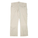 ANGELO LITRICO Mens Cotton Blend Beige Relaxed Straight Trousers W38 L31 Casual
