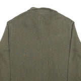 POLO RALPH LAUREN Mens Green Cotton Pullover Plain Half Zip Jumper L Classic