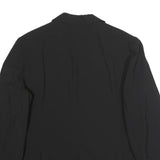 LAUREN RALPH LAUREN Womens Black Wool Blend Tailored Jacket L Button Wool Mix