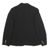 LAUREN RALPH LAUREN Womens Black Wool Blend Tailored Jacket L Button Wool Mix