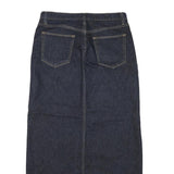 GAP Womens Blue Denim Midi Straight Skirt UK 6 Cotton Blend Front Slit Pockets