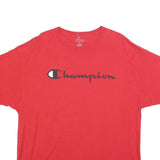 CHAMPION Mens Red XL Graphic T-Shirt Short Sleeve Crew Neck Casual Cotton Blend