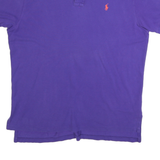 POLO RALPH LAUREN Mens Purple Short Sleeve Plain L Cotton Blend Polo Shirt