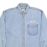 LEE Mens Blue Cotton Denim Shirt L Button Down Collar Casual Workwear