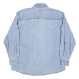 LEE Mens Blue Cotton Denim Shirt L Button Down Collar Casual Workwear