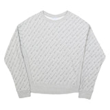 CHAMPION REVERSE WEAVE Womens Grey Crew Neck L Cotton Blend Printed Sweatshirt
