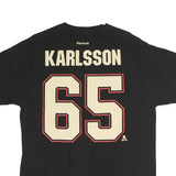 REEBOK Mens Black NHL Karlsson 65 Graphic T-Shirt L Short Sleeve Crew Neck