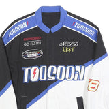Mens Black & White Motorsport Cotton Blend Zip Jacket M Racing Inspired 1998