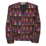 PAULA KLEIN Womens Colourblock Jacket S Woven Button Closure Elegant Office Wear