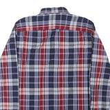 TOMMY HILFIGER Mens Blue & Maroon Check Shirt S Cotton Blend Classic Button-Down
