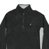 NAUTICA Mens Black & Grey Plain Pullover Jumper Crew Neck Basic Knit L Polyester