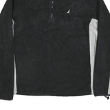 NAUTICA Mens Black & Grey Plain Pullover Jumper Crew Neck Basic Knit L Polyester