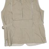 SAFARI Mens Beige Outdoor Gilet M Cotton Blend Woven Plain Sleeveless Zip