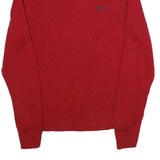 CHAPS Womens Red Plain Pullover V Neck Basic Knit L Cotton Jumper Casual