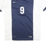NIKE Mens Navy & White Athletic T-Shirt M Short Sleeve V-Neck Sports Jersey