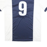 NIKE Mens Navy & White Athletic T-Shirt M Short Sleeve V-Neck Sports Jersey