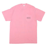 SUN Womens Pink & Blue Papeete Graphic T-Shirt L Short Sleeve Crew Neck Summer