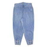 FASHION EXTRA Womens Jeans Blue Cotton Blend Regular W34 L27 Bow Detail Zip